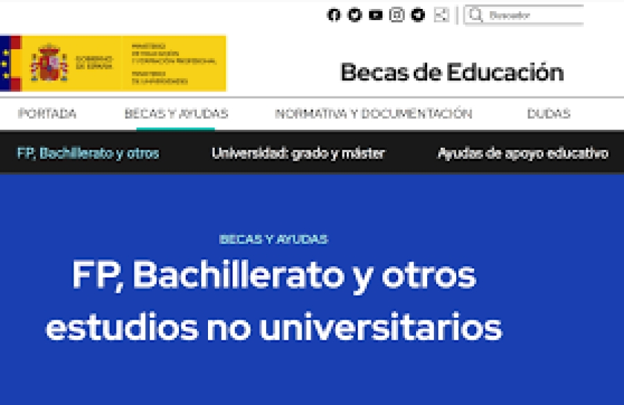 BECAS Y AYUDAS MINISTERIO DE EDUCACIÓN Y FORMACIÓN PROFESIONAL