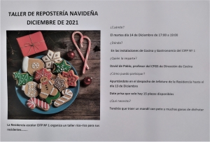 Próxima actividad &quot;Taller de Repostería Navideña&quot;