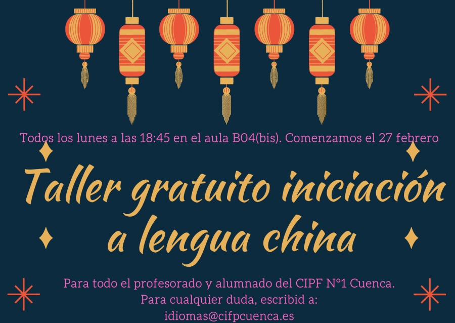 TALLER INICIACIÓN GRATUITO A LA LENGUA CHINA